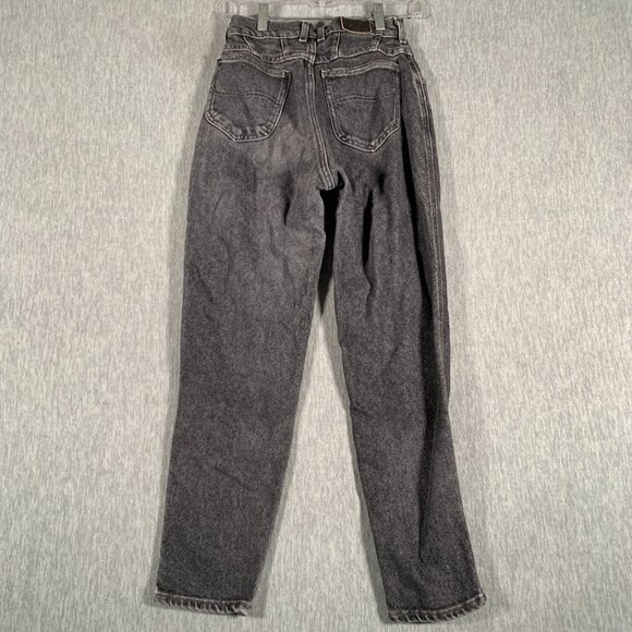 Lee Pepper Stretch Jeans Womens 26 Black Tapered Vintage Wash High Rise - Picture 5 of 10